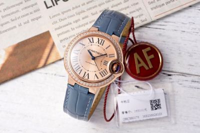 Ballon Bleu de Cartier 33*10MM 316L Steel NH05 Movement Rose Gold Dial Watch